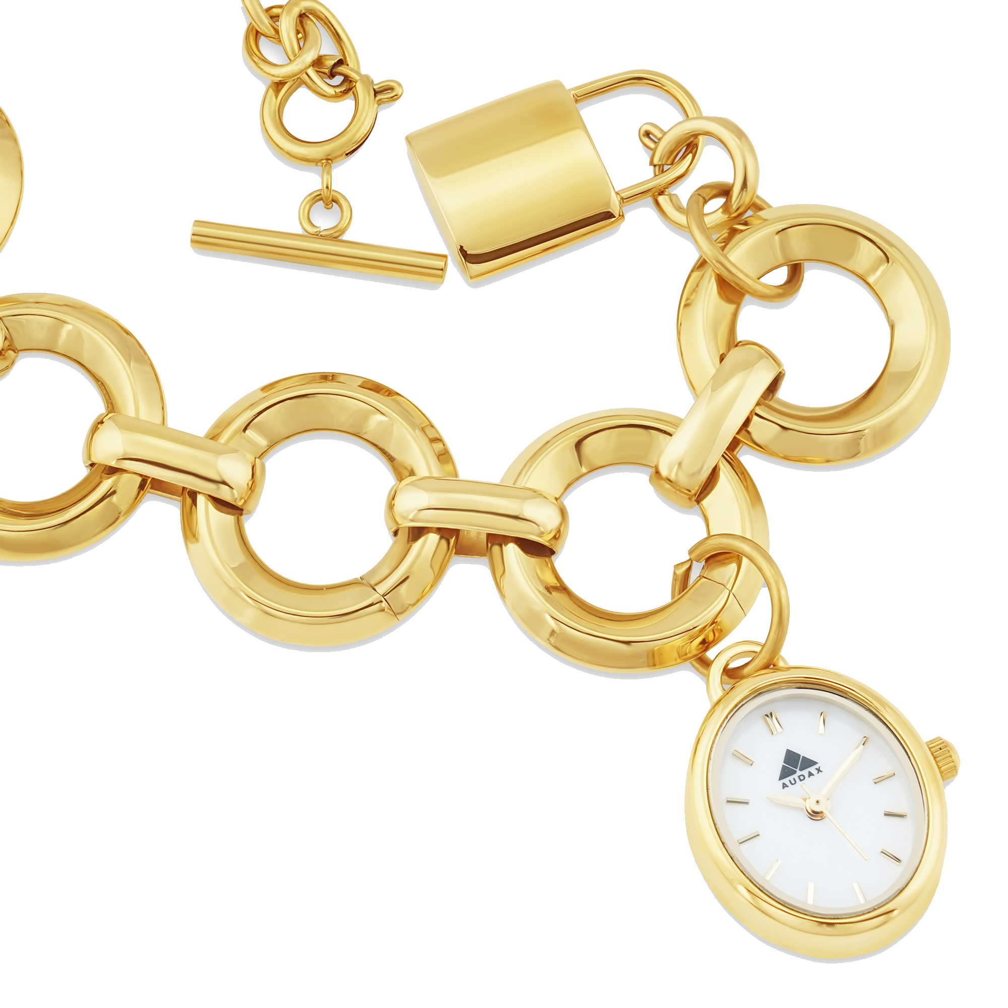 The Signature Charm Watch Gold White MOP